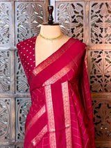 Maroon viscose Crepe saree - PBRVT1