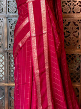 Maroon viscose Crepe saree - PBRVT1