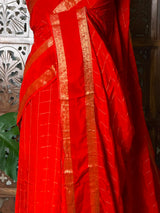 Orange viscose Crepe saree - PBRVT1C