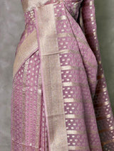 OnionPink Banarasi Gerogette saree - PBRHS1F