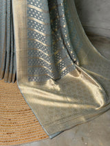 Grey Banarasi Gerogette saree - PBRHS1I