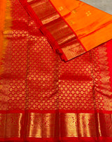 Yellow and Red Pure Vintage Kanchipuram Silk saree - PPUREN8