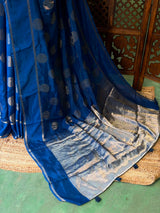 Blue viscose georgette saree - PBRVT2D