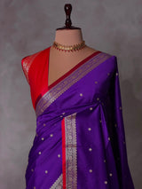 Violet and Red Silk saree - PBRZU2