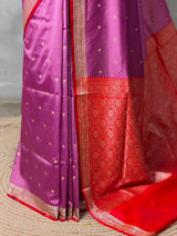 Onion Pink and Red Silk saree - PBRZU2C