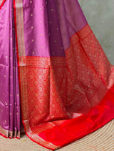 Onion Pink and Red Silk saree - PBRZU2C