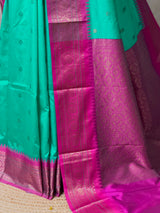 Aqua Green and Magenta Silk saree - PBRZU3