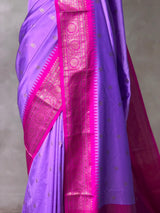 Deep Lavender and Magenta Silk saree - PBRZU3A