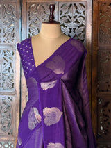 Violet viscose georgette saree - PBRVT3