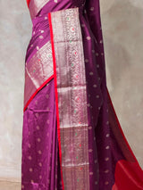 Wine and Red Silk saree - PBRZU5C