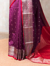 Wine and Red Silk saree - PBRZU5C