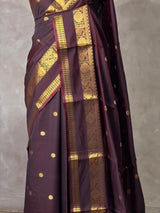 Brown banarasi silk saree -PIH99F
