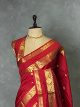 Red banarasi silk saree -PIH99E