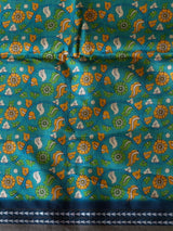 Blue semi tusser saree - PBRBAL2C