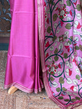 Pink semi tusser saree - PBRBAL1C