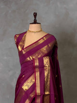 Deep wine banarasi silk saree -PIH99B
