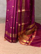 Deep wine banarasi silk saree -PIH99B
