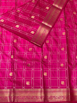 Rani Pink Soft satin banarasi silk saree -PBRNAK1