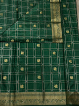 Bottle Green Soft satin banarasi silk saree -PBRNAK1D