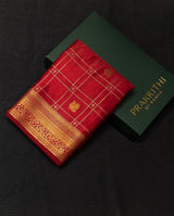 Maroon Soft satin banarasi silk saree -PBRNAK1E