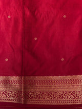 Maroon Soft satin banarasi silk saree -PBRNAK1E
