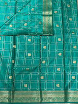Aqua Blue Soft satin banarasi silk saree -PBRNAK1G