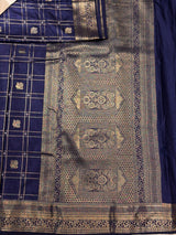 Navy blue Blue Soft satin banarasi silk saree -PBRNAK1H
