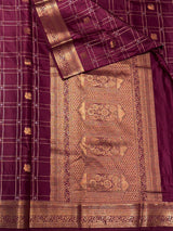 Wine Shade Soft satin banarasi silk saree -PBRNAK1I