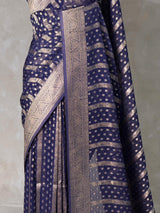 Navy Blue Banarasi Georgette Saree - PBRH1D