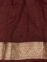 Dark Brown Banarasi Georgette Saree - PBRH1C