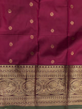 Dark Pink and green silk saree -BSP30A