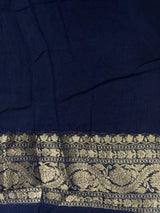Navy Blue Banarasi Georgette Saree - PBRH2B