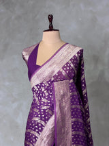 Violet Banarasi Georgette Saree - PBRH1E