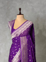Violet Banarasi Georgette Saree - PBRH2D