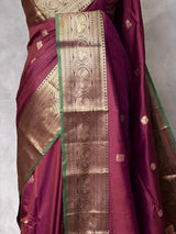 Maroon and green silk saree -BSP30C