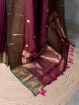 Maroon and green silk saree -BSP30C