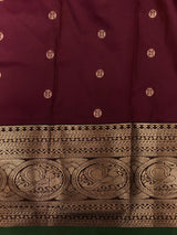 Maroon and green silk saree -BSP30C