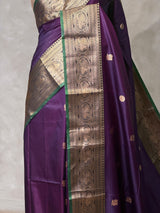 Bluish violet and Green silk saree -BSP30E