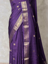 Bluish Violet soft tusser Silk Saree - PBRATH2E