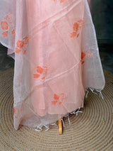 Peach net kotta unstitched salwar set: PBRUS7