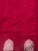 Olive Green and red pure soft silk saree - PSOFTD6D