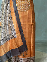 Tusser unstitched salwar set: PBRUS17