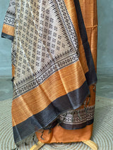 Tusser unstitched salwar set: PBRUS17