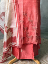 Chanderi unstitched salwar set: PBRUS21