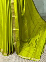 Parrot Green Semi mysore crepe Silk Saree - PBRMJ1H