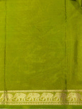 Parrot Green Semi mysore crepe Silk Saree - PBRMJ1H