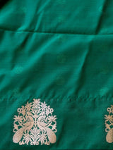 Brown and green pure soft silk saree - PSOFTD6C