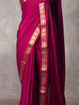 Grape wine mysore crepe Silk Saree - PBRMJ1J