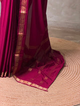 Grape wine mysore crepe Silk Saree - PBRMJ1J