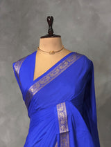 Royal Blue Semi mysore crepe Silk Saree - PBRMJ2E